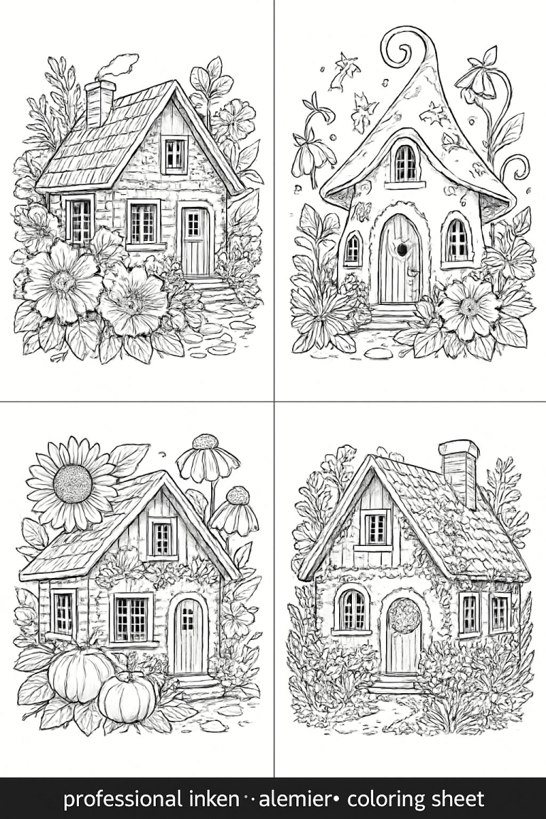Flower House Coloring Page Ideas: Whimsical Art for All Ages